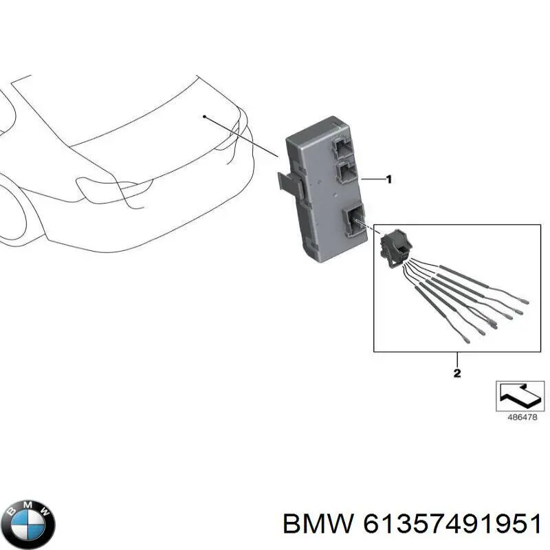Модуль керування (ЕБУ) відкриття кришки багажника/ двері 3-ї (5-ї) BMW 61357491951 ціна, від 25.34 USD