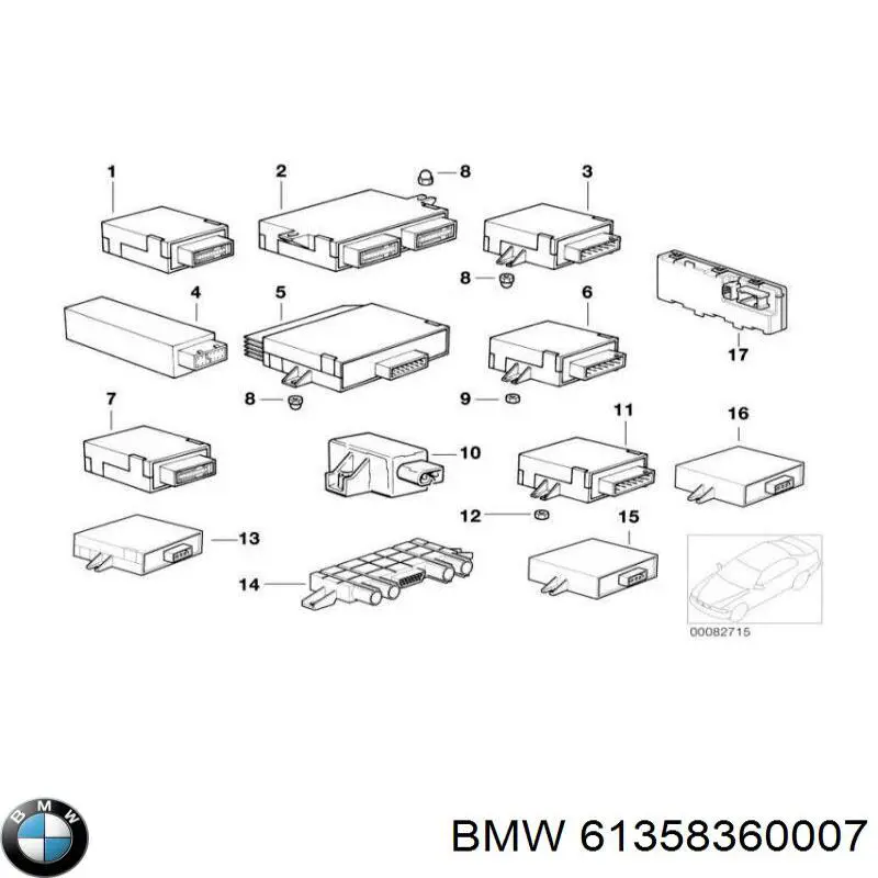 Модуль управління (ЕБУ) адаптивного освітлення правої фари на BMW 7 (E38)