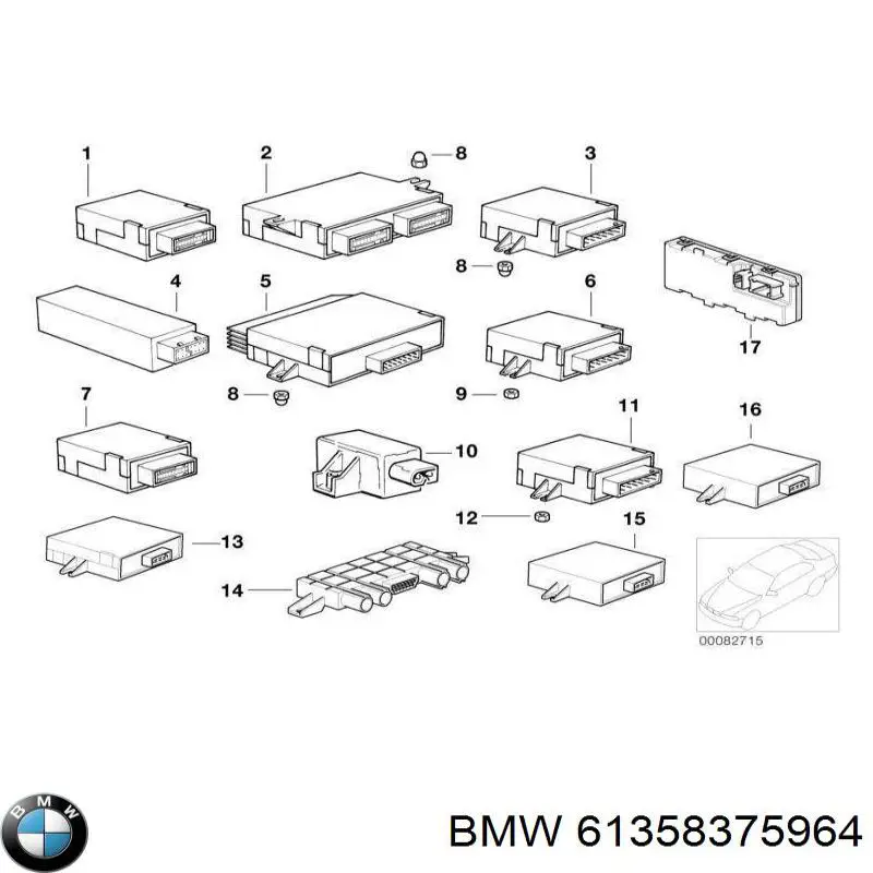 Модуль управління (ЕБУ) адаптивного освітлення правої фари BMW 61358375964 ціна, від 5.64 USD