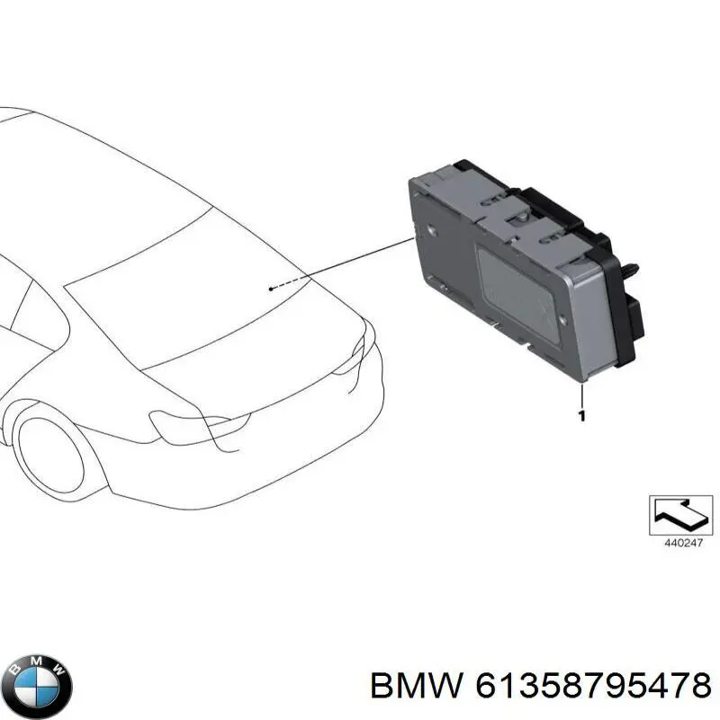 Блок запобіжників задній, салонний BMW 61355A44CE1