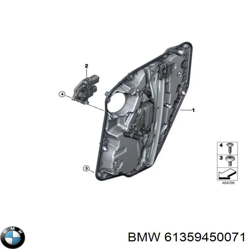 61359450071 BMW Моторчик склопідйомника двері задніх, лівих