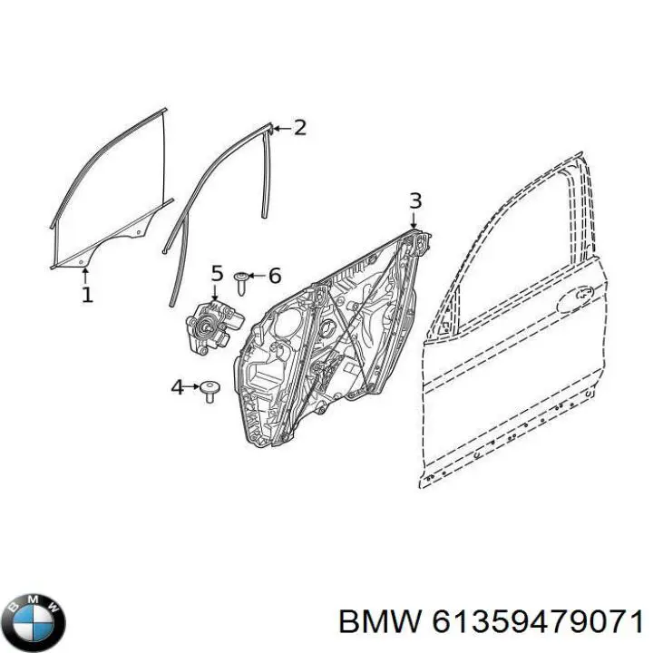 61357479071 BMW Мотор склопідйомника водійських дверей