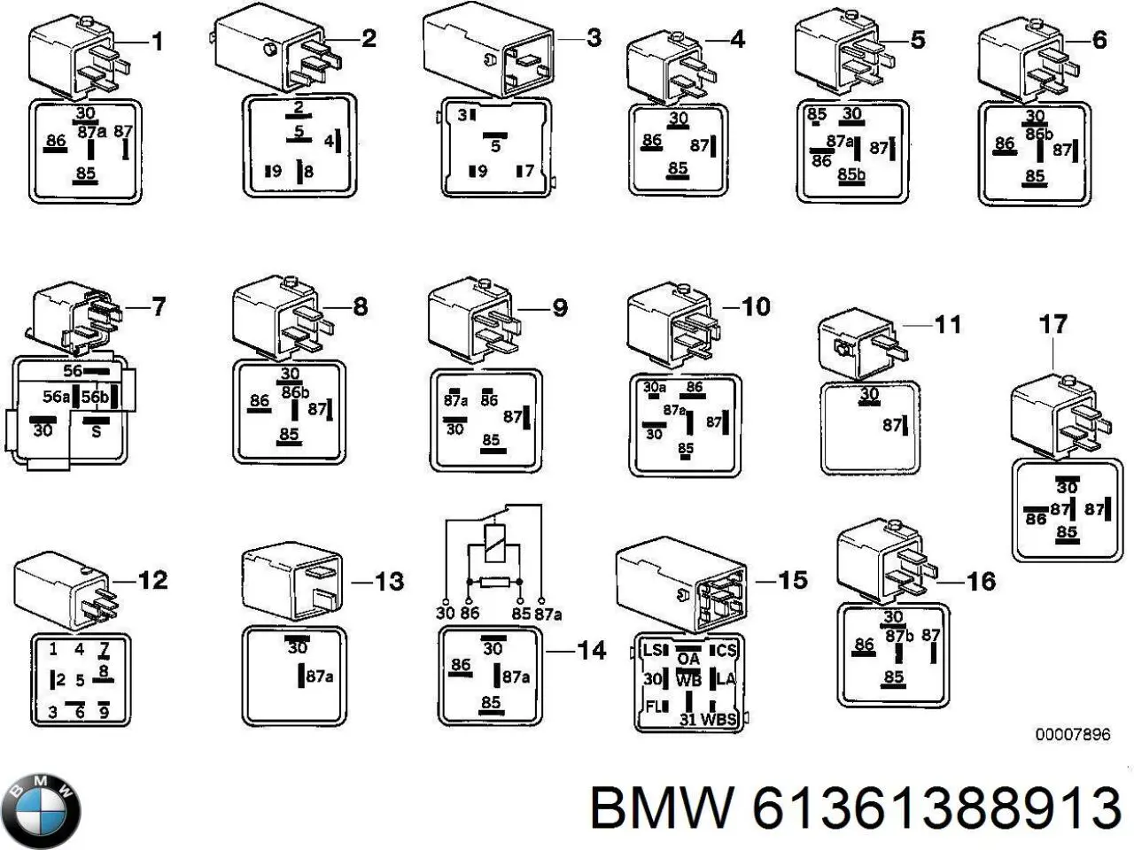 Купити 61361388913 BMW Реле кондиціонера