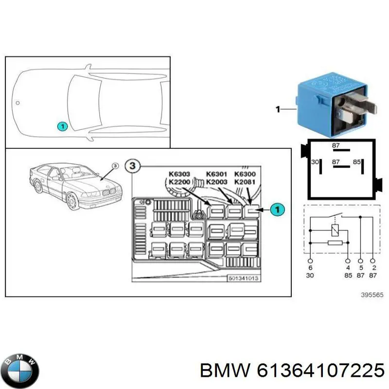 Реле електричне багатофункціональне BMW 61364107225 ціна, від 6.33 USD
