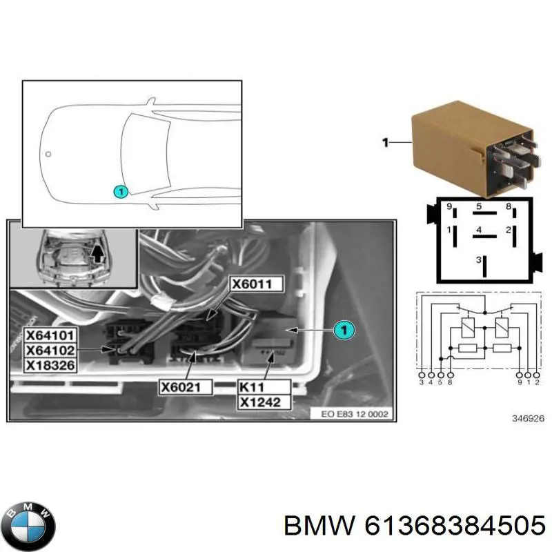 Реле склоочисника BMW 61368384505