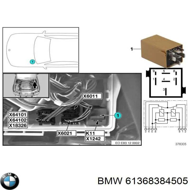 61368384505 BMW Реле управління двірниками