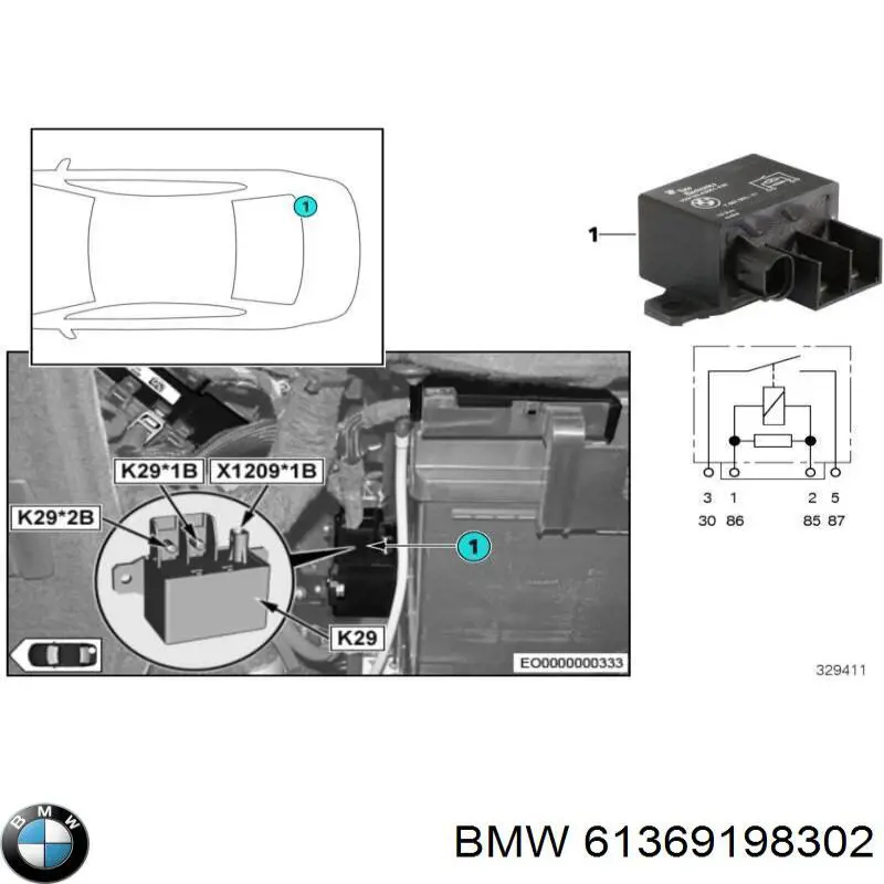 61369198302 BMW Реле покажчиків поворотів