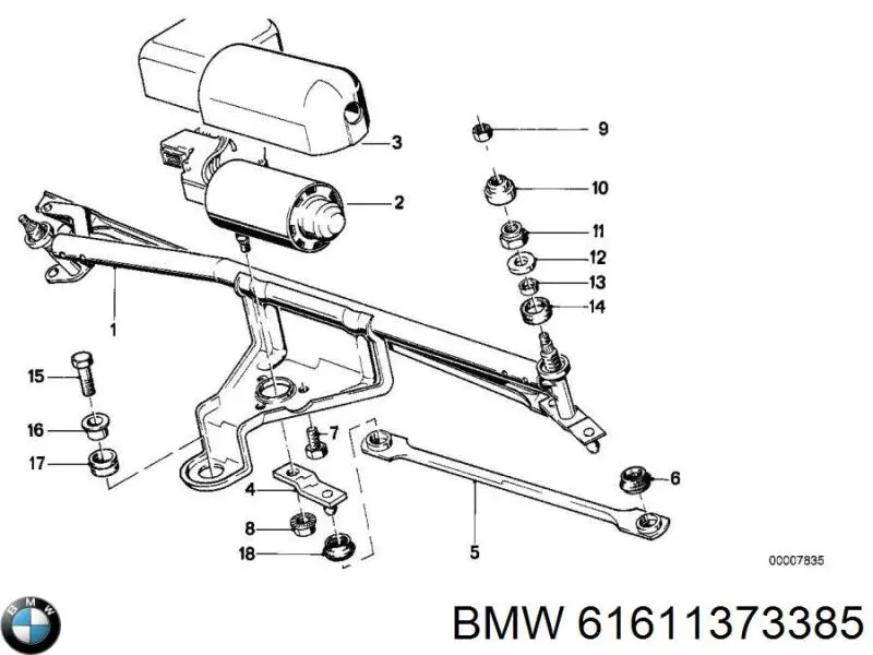 Мотор стеклоочищувача BMW 61611373385 ціна, від 101.35 USD