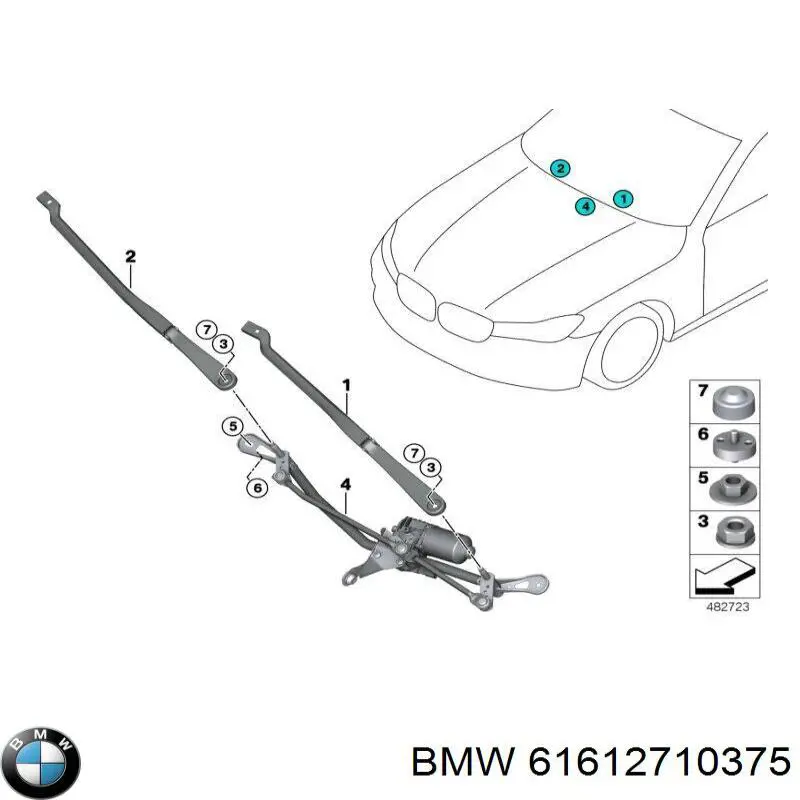 Трапеція щіток лобового скла BMW 61619491439 ціна, від 51.07 USD