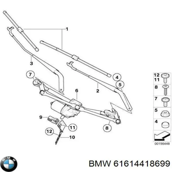 Трапеція щіток лобового скла BMW 61617200513 ціна, від 57.78 USD
