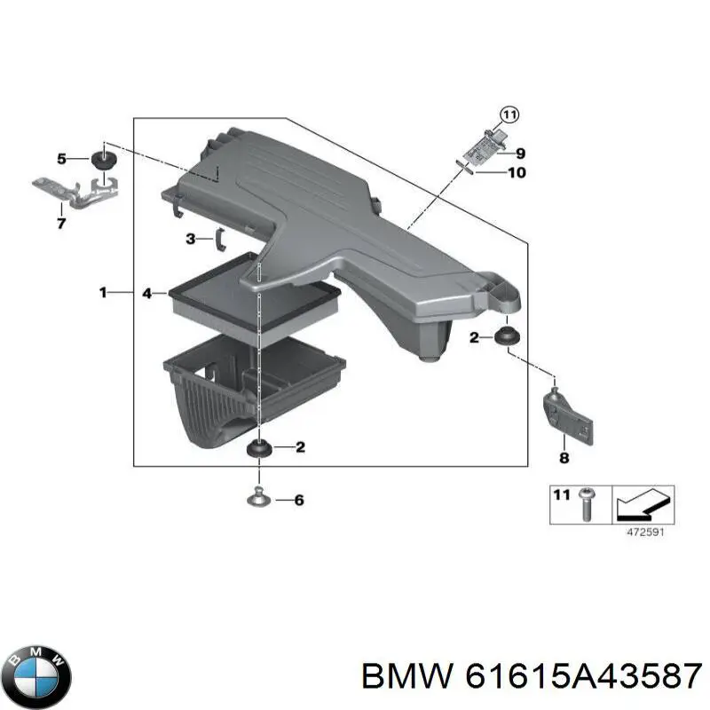 Щітка-двірник лобового скла, комплект з 2-х шт. BMW 61615A43587 ціна, від 60.45 USD