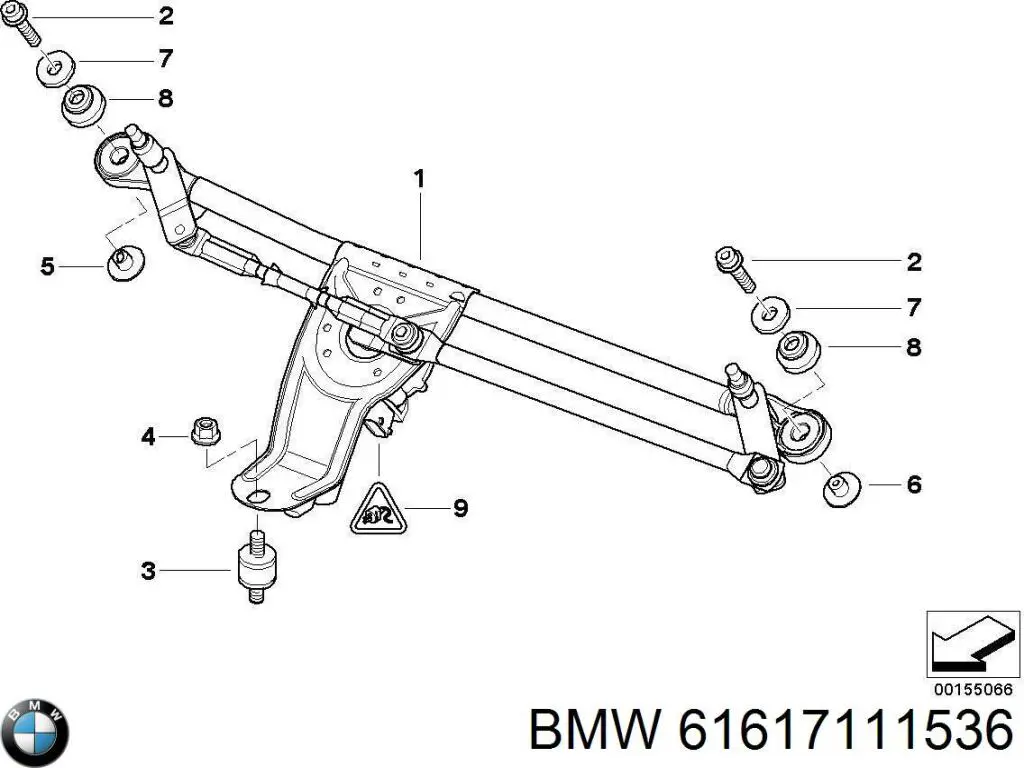 Трапеція щіток лобового скла BMW 61617111536 ціна, від 63.33 USD