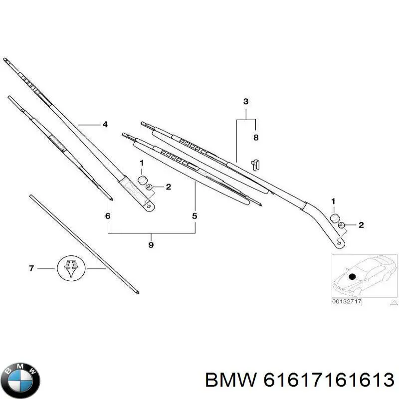 61617161613 BMW щітка-двірник лобового скла, водійська