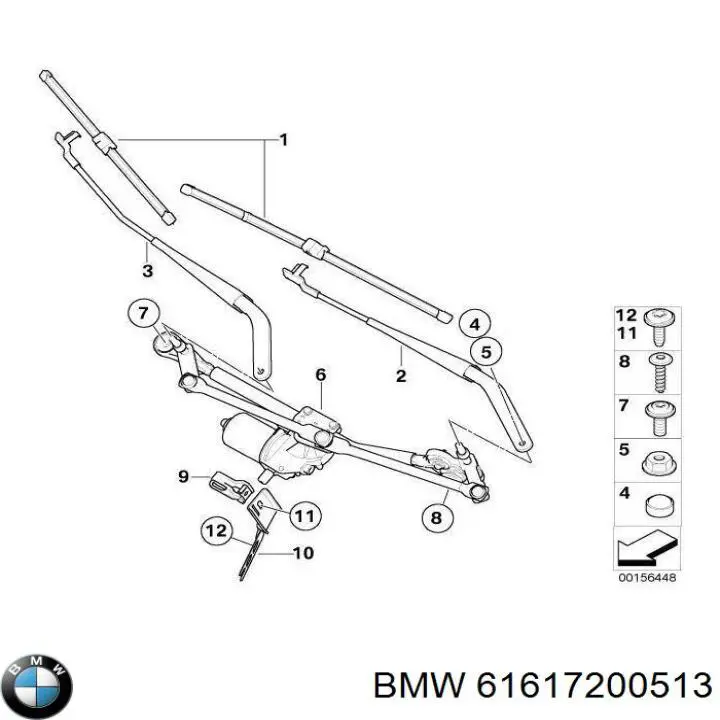 Трапеція щіток лобового скла BMW 61617200513 ціна, від 58.49 USD