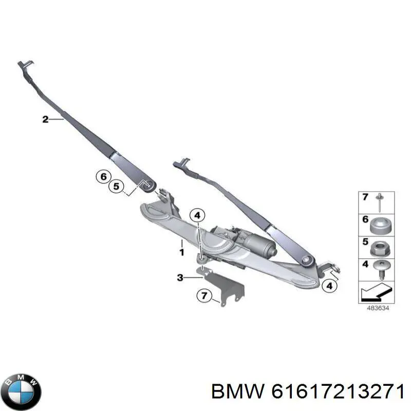 7213271 BMW важіль-поводок склоочисника лобового скла