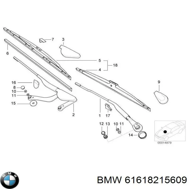 61618215609 BMW Ричаг двірника