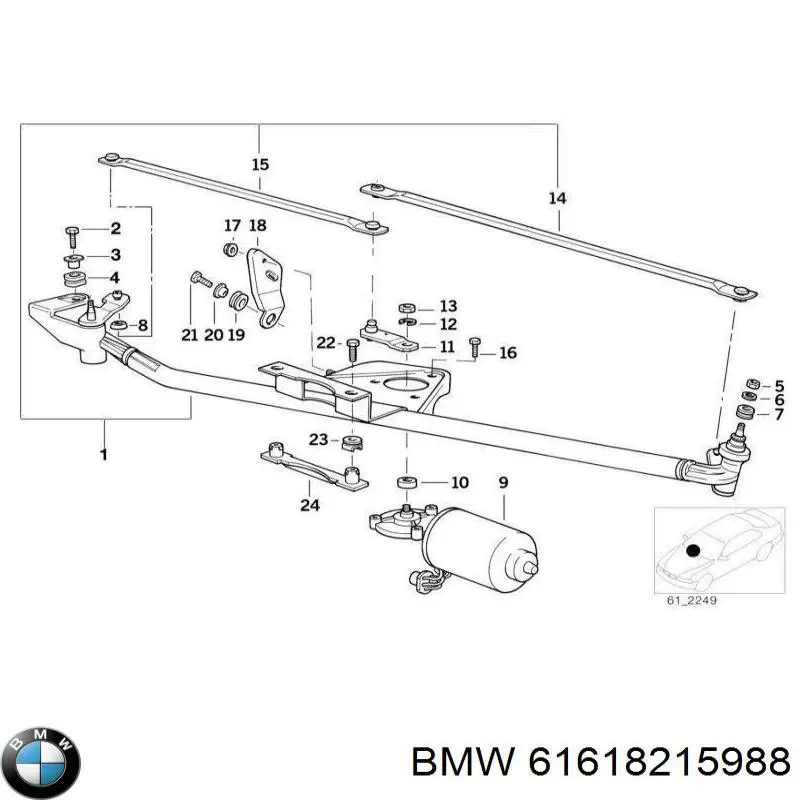 Трапеція щіток лобового скла BMW 61618357863 ціна, від 31.59 USD