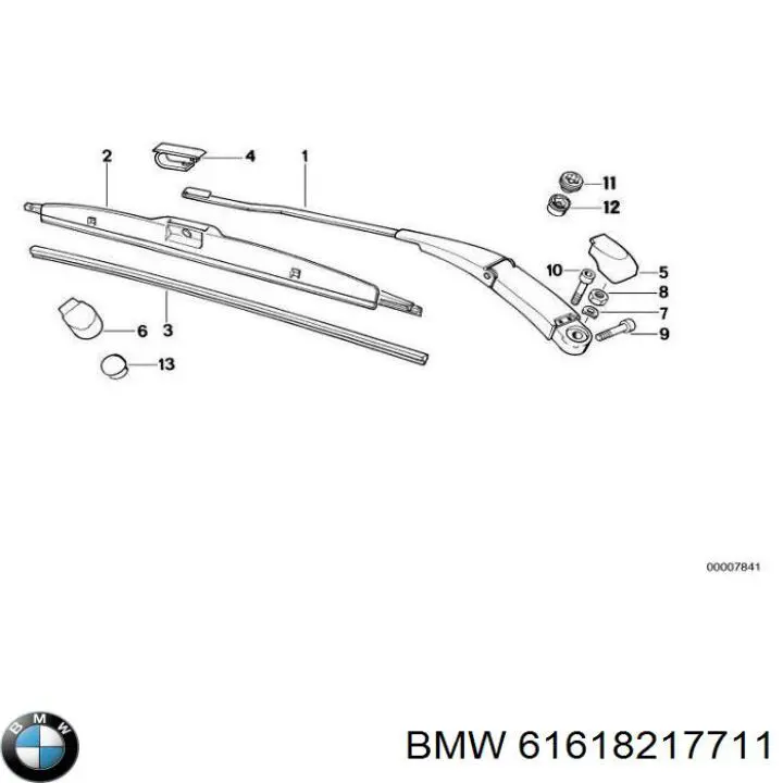 Купити 61618217711 BMW Гумка склоочисника водійська