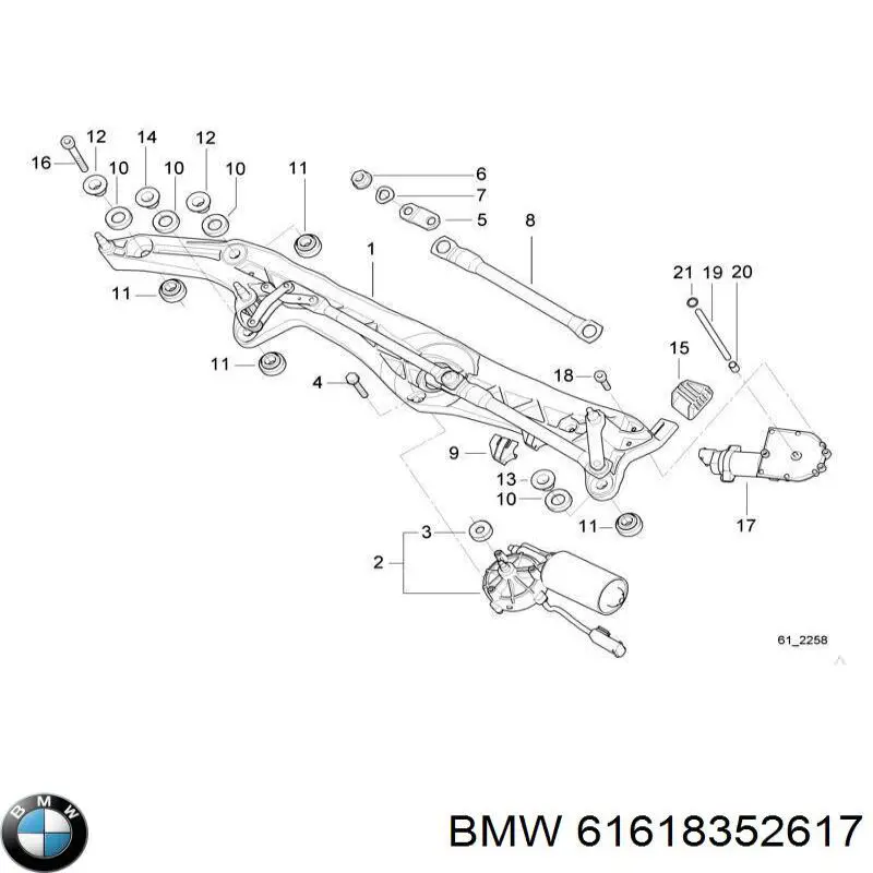 Трапеція щіток лобового скла BMW 7 седан (E38) (1994 - 2001) ціна, від 25.23 USD