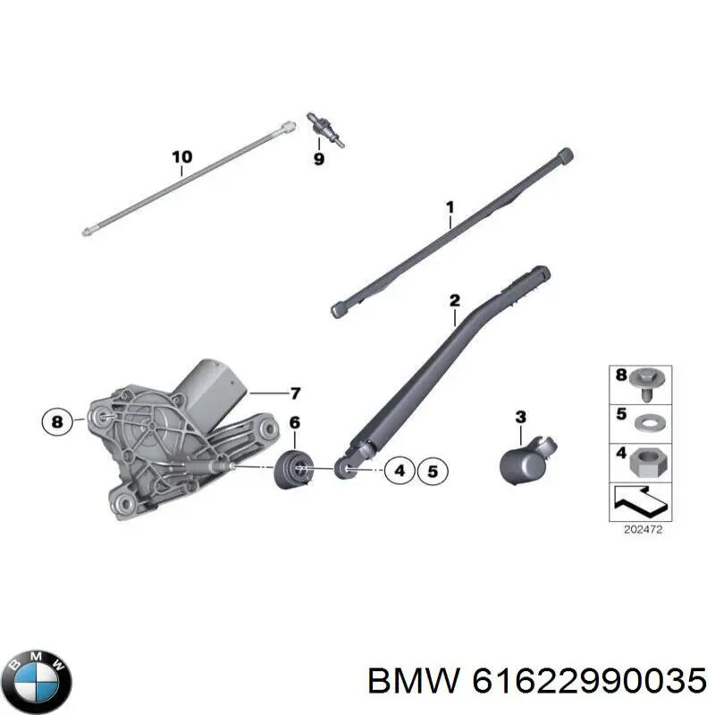 Щітка-двірник заднього скла 61622990035 BMW