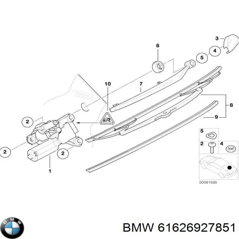 Купити 6927851 BMW Двигун склоочисника заднього скла