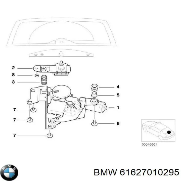 Склоочисник дверей задка BMW 61627010295 ціна, від 12.67 USD