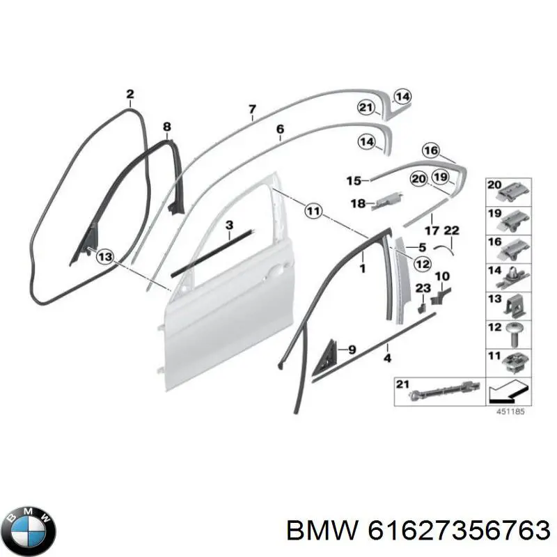 Щітка-двірник заднього скла 61627356763 BMW