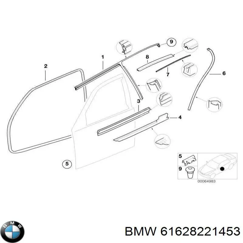 Важіль-поводок склоочисника заднього скла 61628221453 BMW