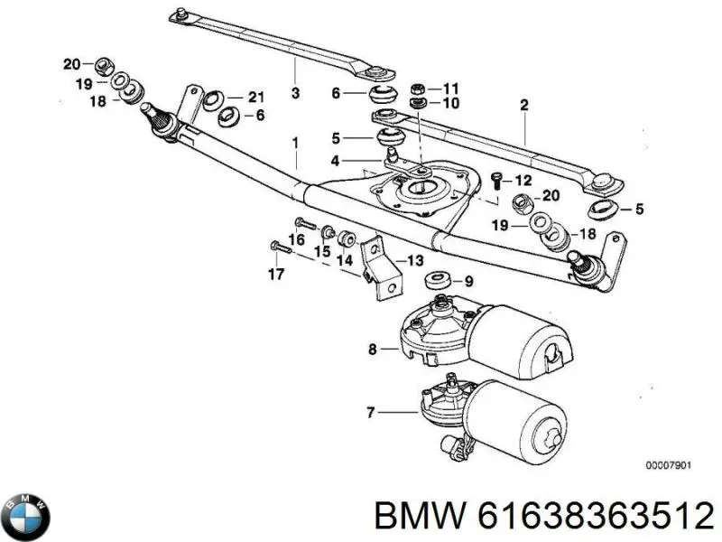 Двигун склоочисника лобового скла (трапеції) 0390241349 Bosch
