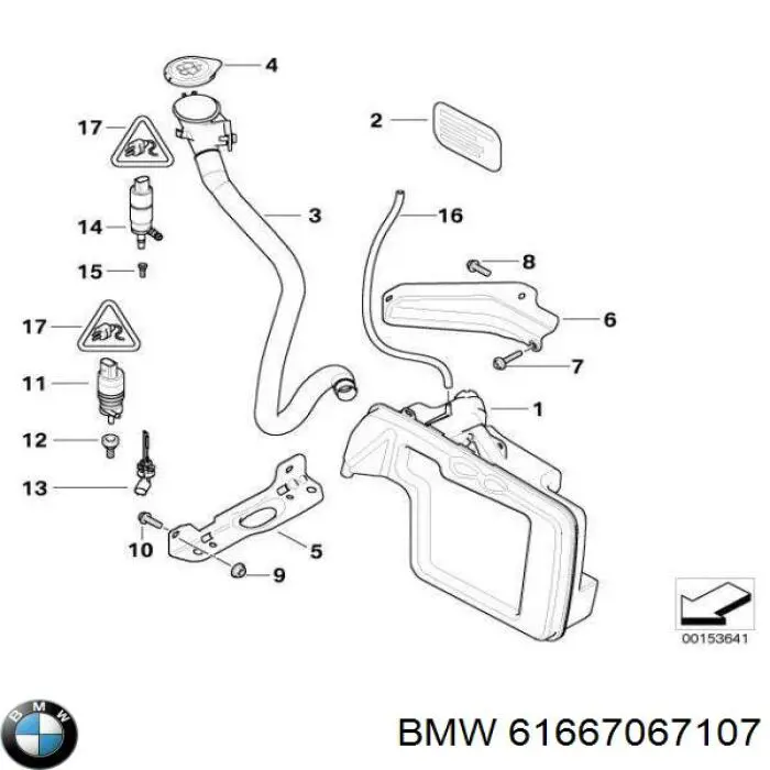 Бачок омивача лобового скла BMW 5 седан (E60) (2003 - 2009) ціна, від 26.61 USD