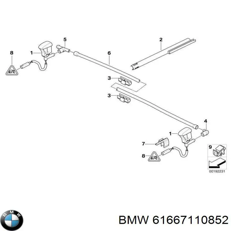 61667135412 BMW форсунка омивача лобового скла