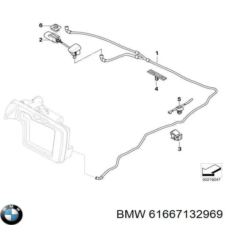 Форсунка омивача фари передньої 61667132969 BMW