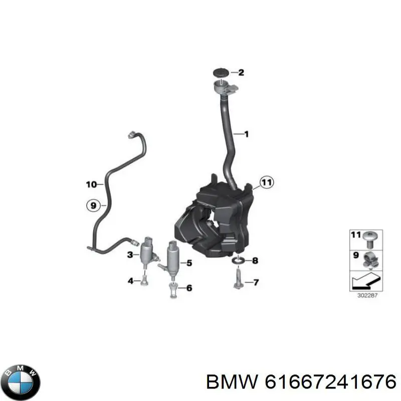 Бачок омивача лобового скла BMW 61667241676 ціна, від 76.02 USD