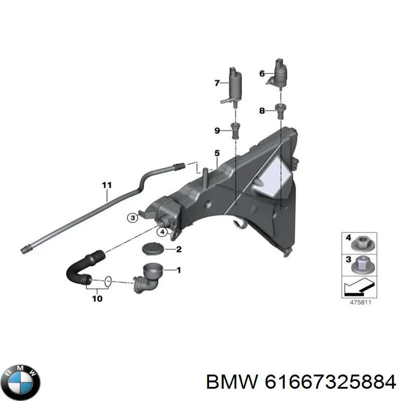 61667325884 BMW Горловина бачка омивача