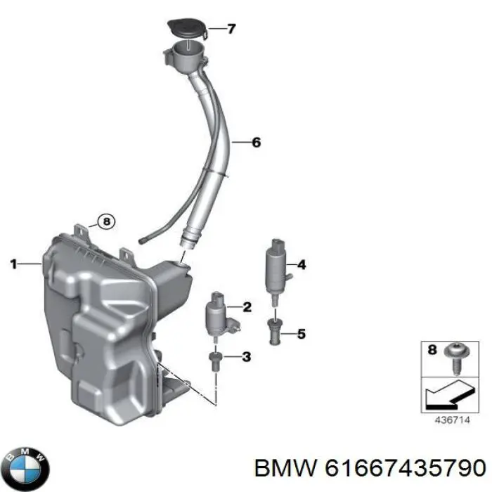 61667435790 BMW Бачок склоомивача