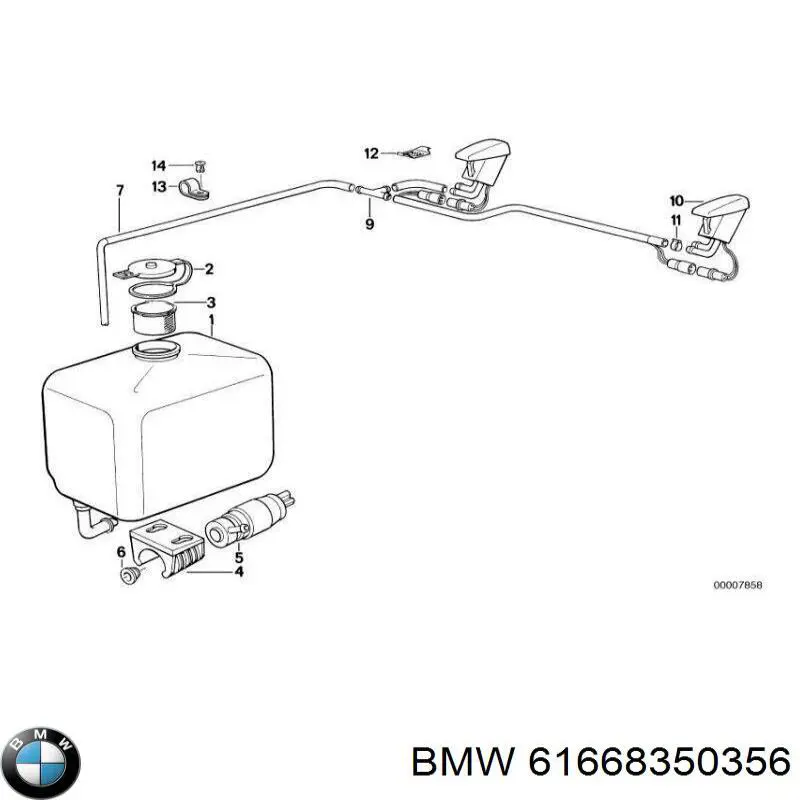 61668350356 BMW форсунка омивача лобового скла