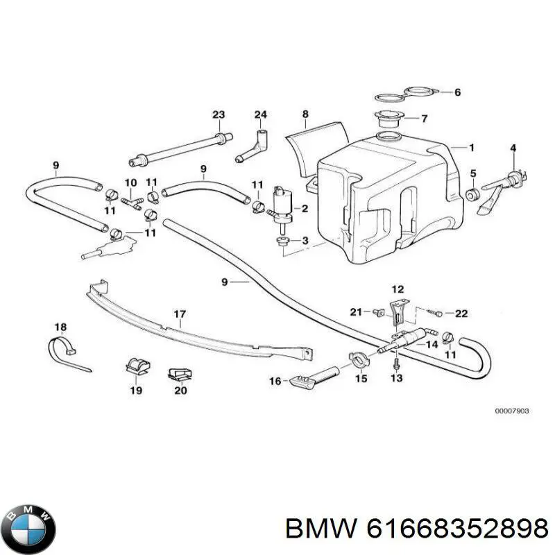 Бачок омивача лобового скла BMW 61668352898 ціна, від 117.86 USD
