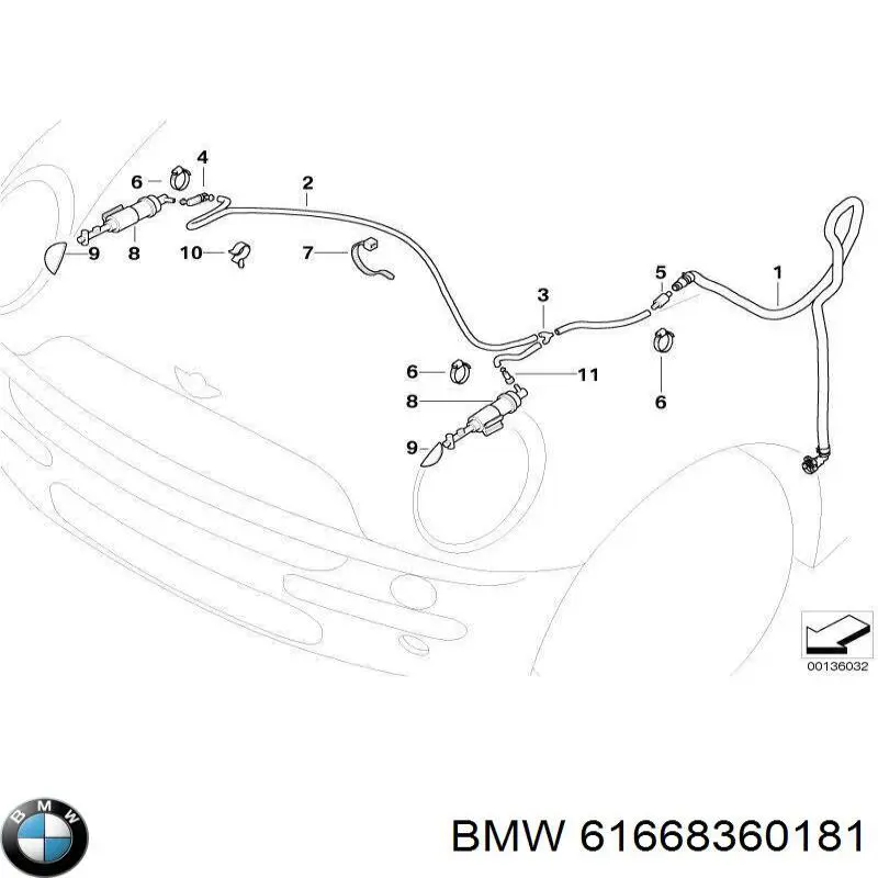Купити 61668360181 BMW 