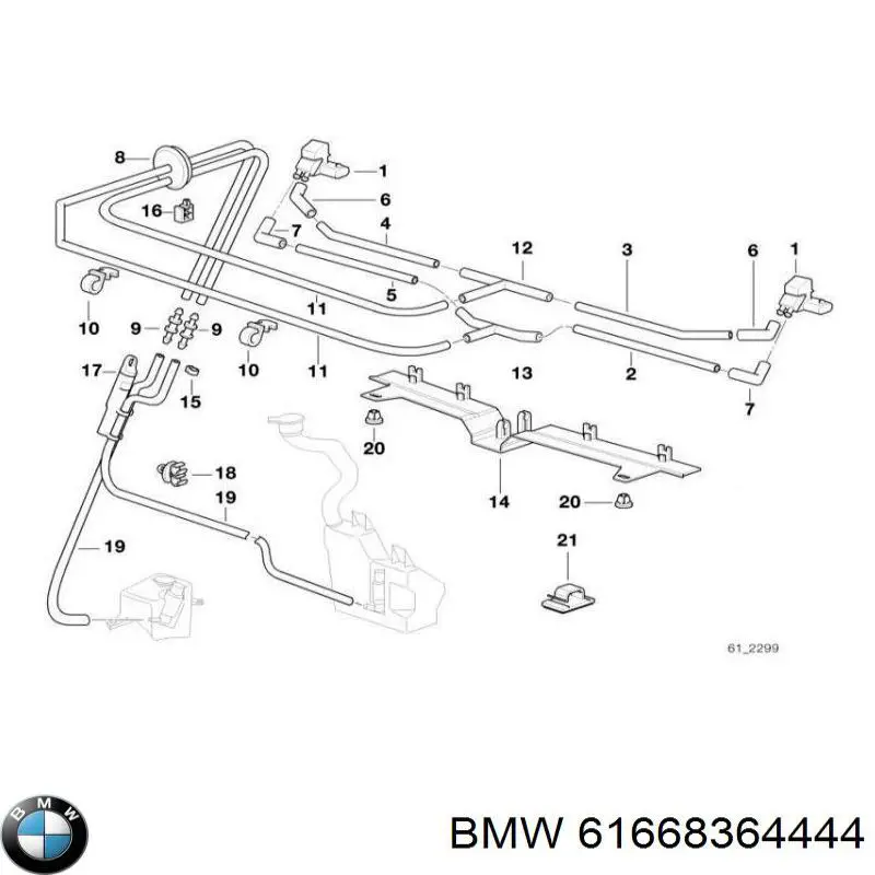 Купити 61668364444 BMW Форсунка омивача