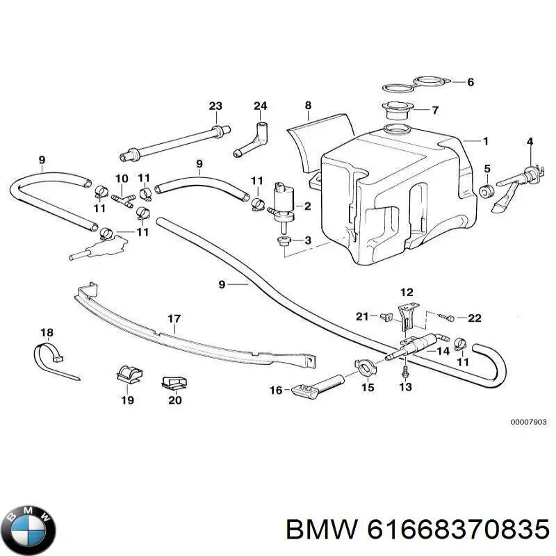 Бачок омивача лобового скла BMW 61668370835 ціна, від 42.46 USD
