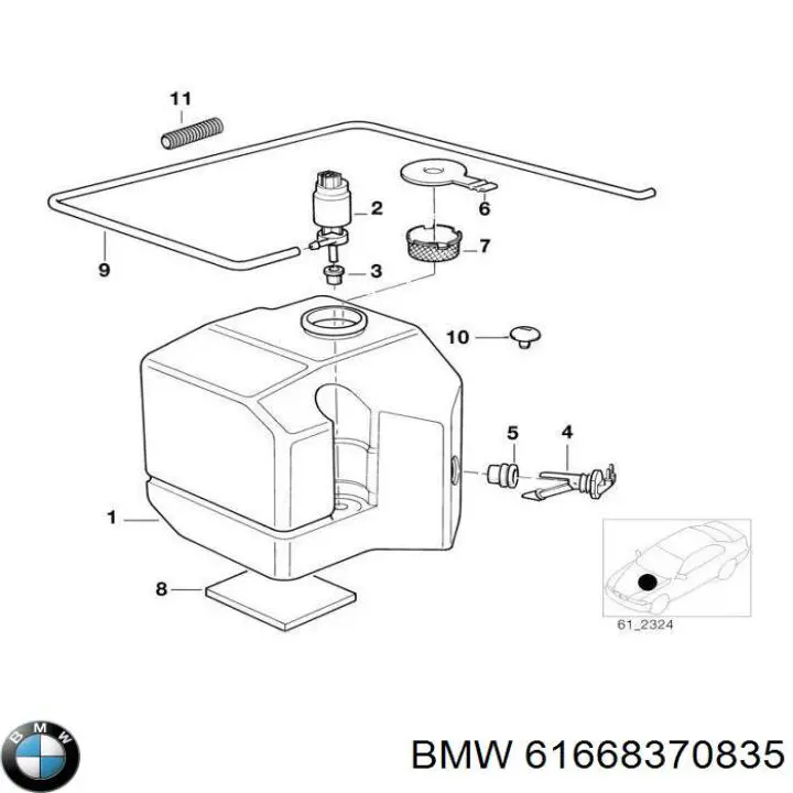 Купити 61668370835 BMW Бачок омивайки