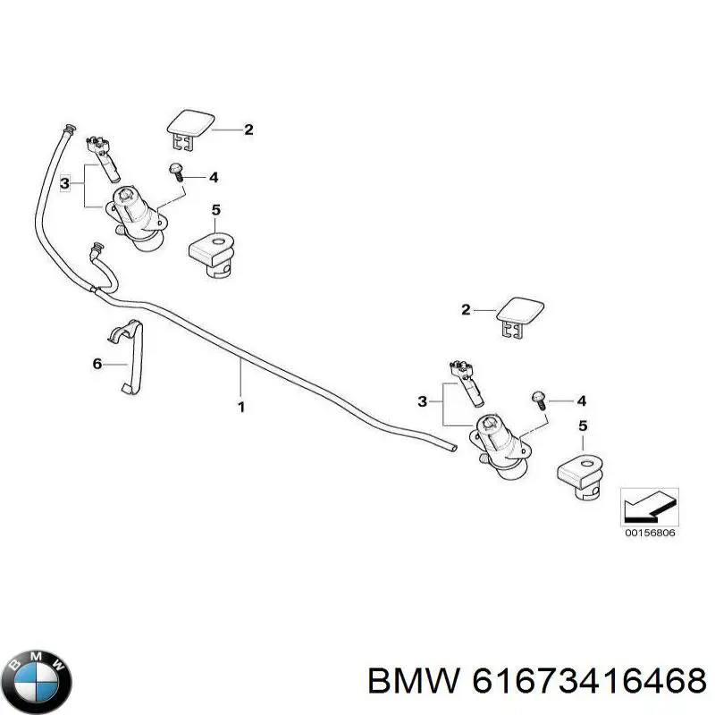 Сопло омивача фари передньої, правої на BMW X3 (E83)