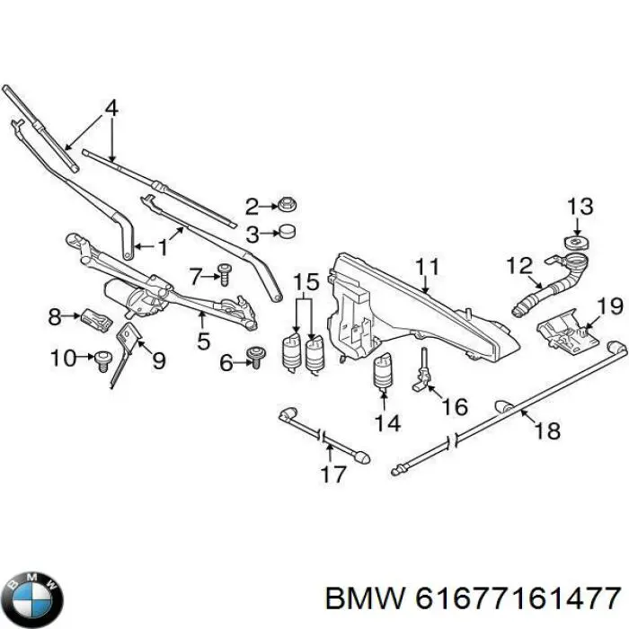Бачок омивача лобового скла BMW X5 позашляховик (E70) (2007 - 2013) ціна, від 37.84 USD