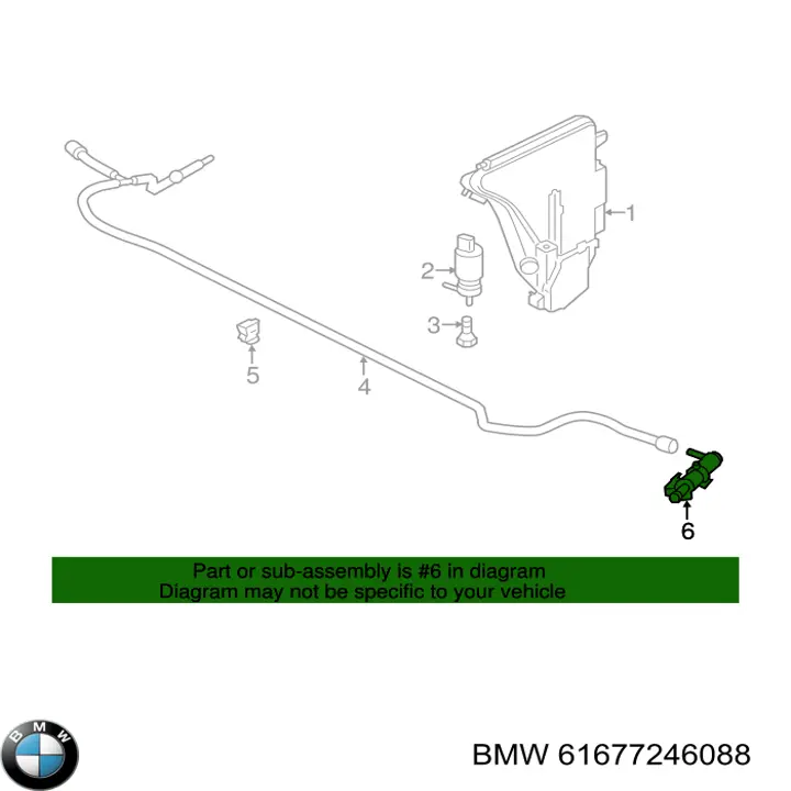 61677246088 BMW Сопло омивача фари передньої, правої