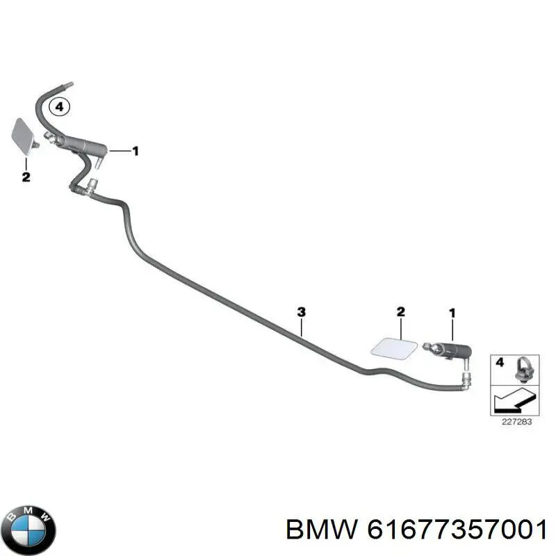 Форсунка омивача фари передньої, лівою 61677357001 BMW