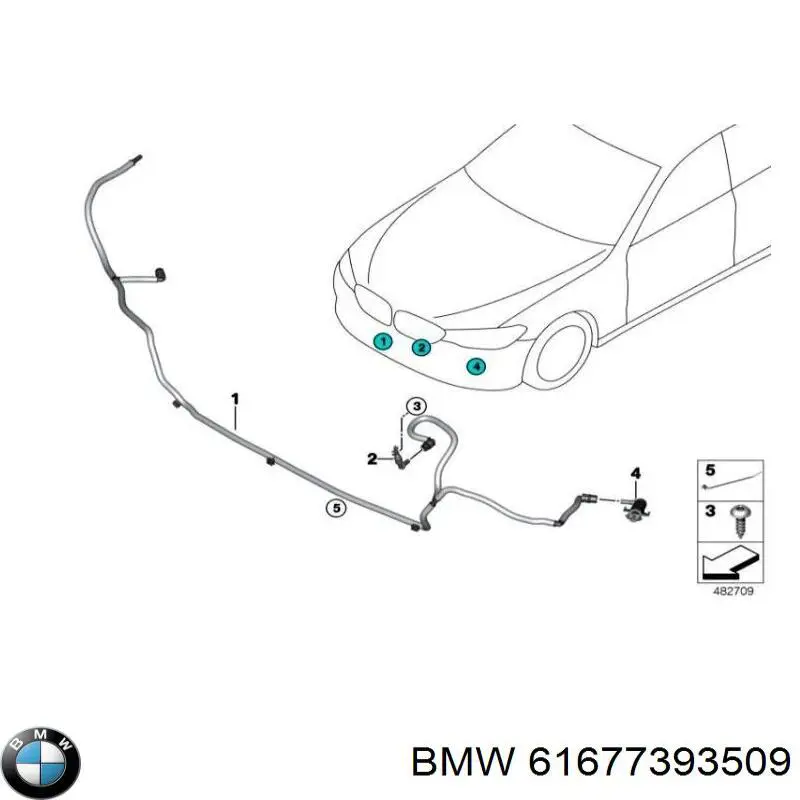 Форсунка омивача фари передньої, лівою на BMW 5 (G31)