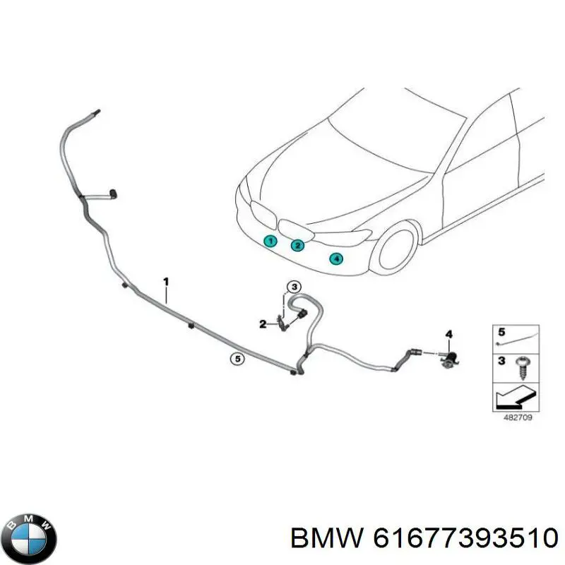 Форсунка омивача фари передньої, правої на BMW 6 (G32)