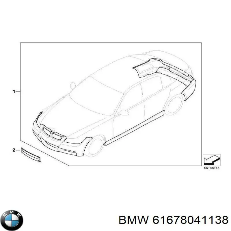 61678041138 BMW накладка форсунки омивача фари передньої