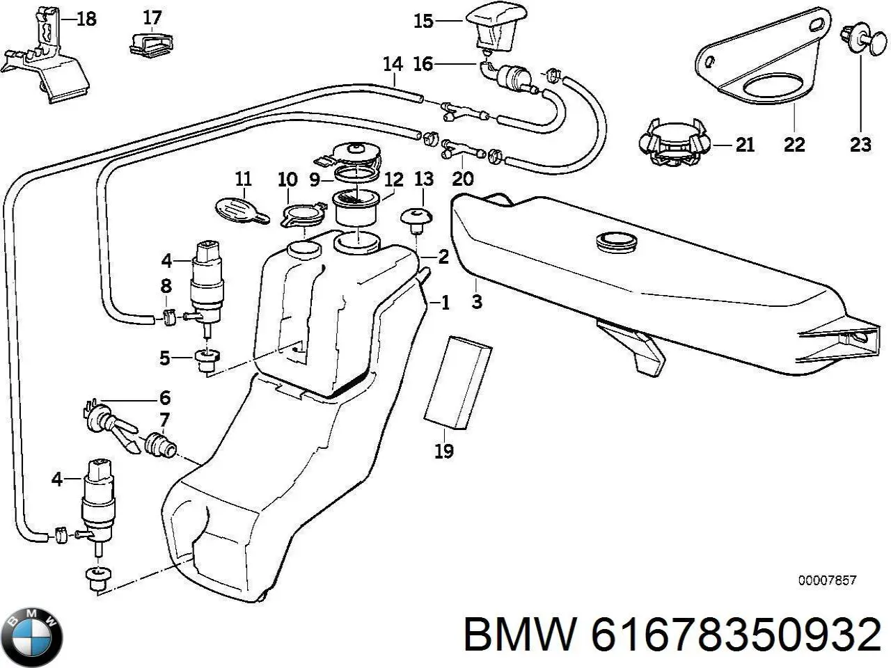 Бачок омивача лобового скла BMW 5 універсал (E34) (1991 - 1997) ціна, від  USD