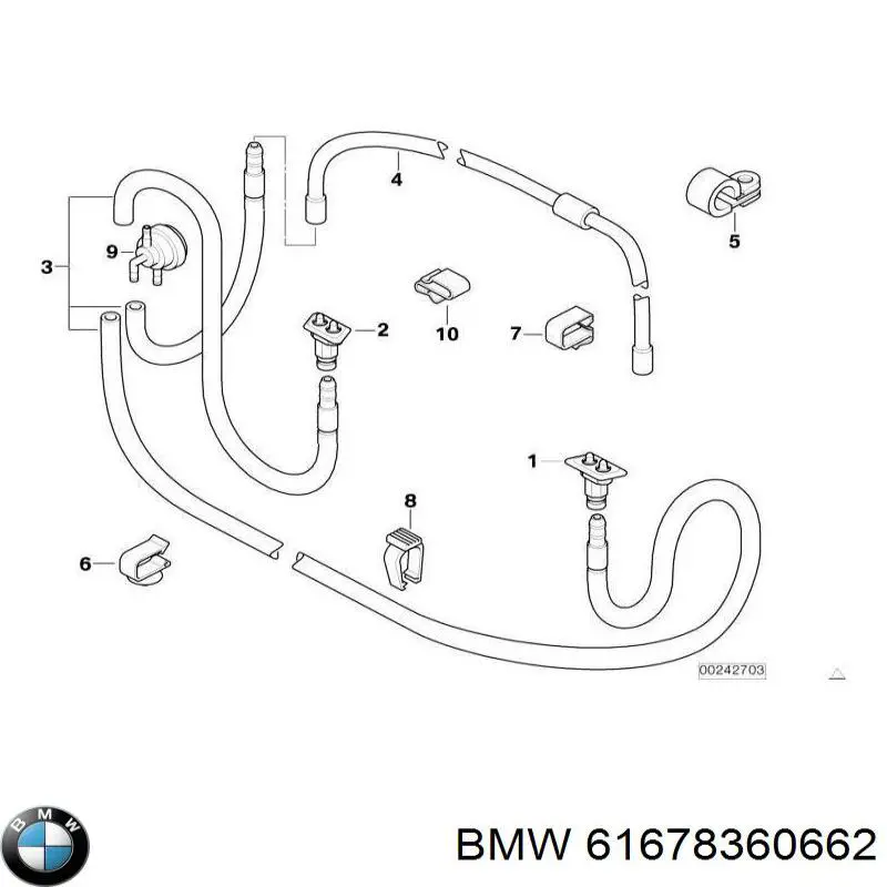 Сопло омивача фари передньої, правої на BMW 5 (E39)